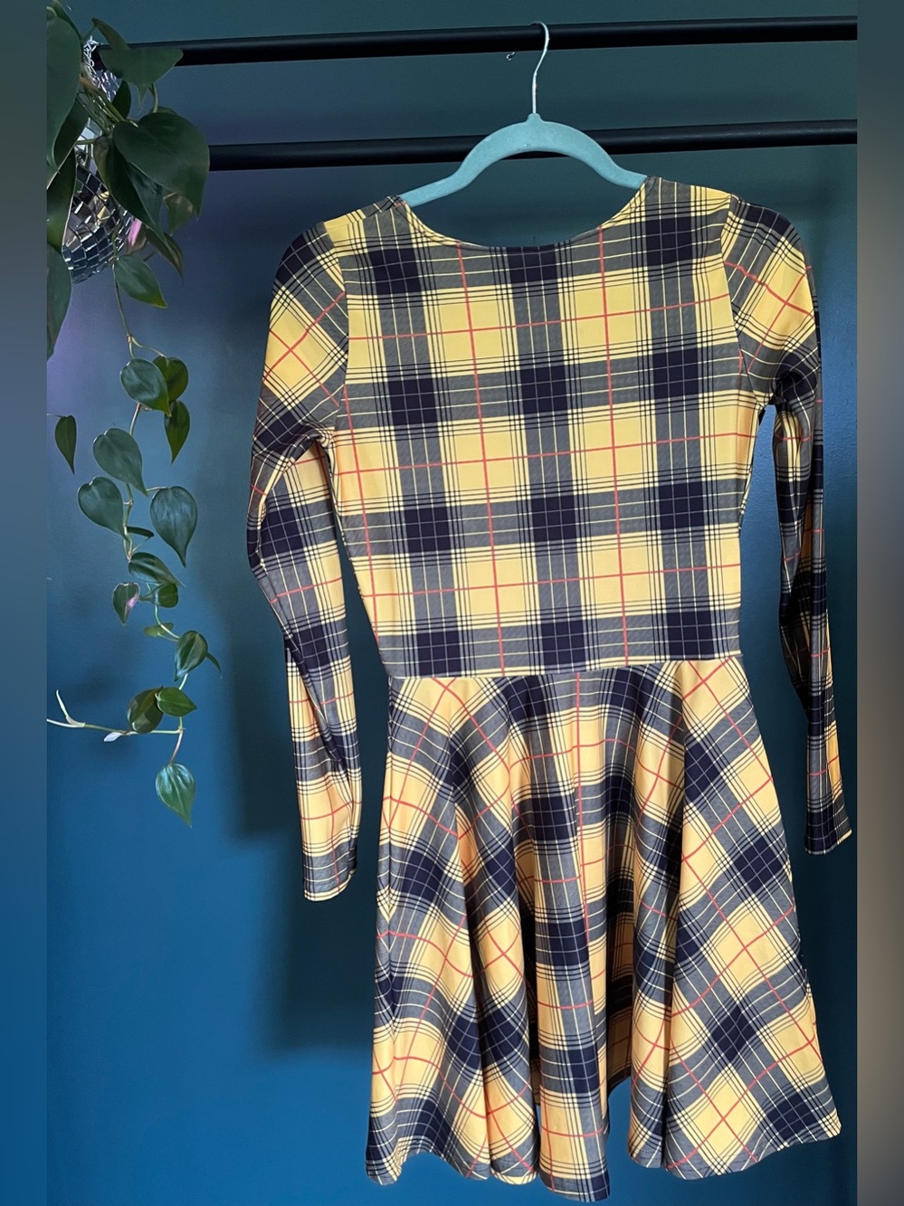 BlackMilk Yellow and Black Plaid Dress - Picture 3 of 4